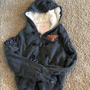 Victoria’s Secret PINK Texas Longhorns fur jacket